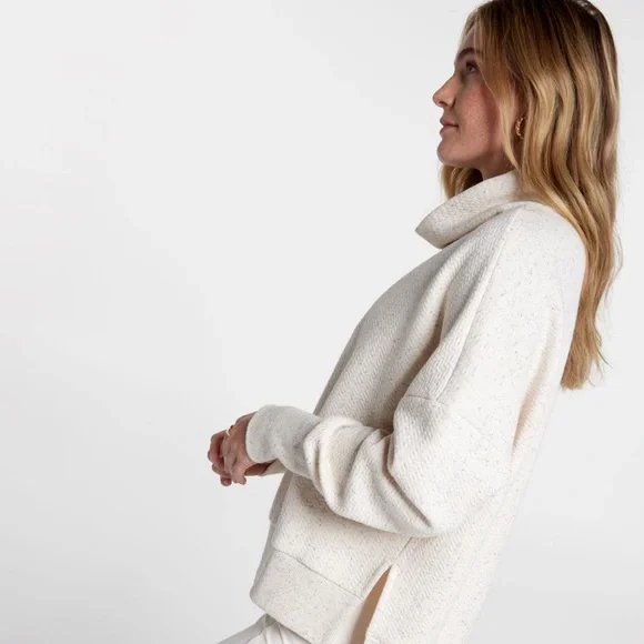 CALIA by CARRIE Underwood Cream Cowl Neck Sweater with Textured Knit - Picture 1 of 9